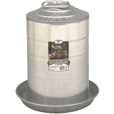 GALVANIZED 3 GALLON POULTRY WATERER