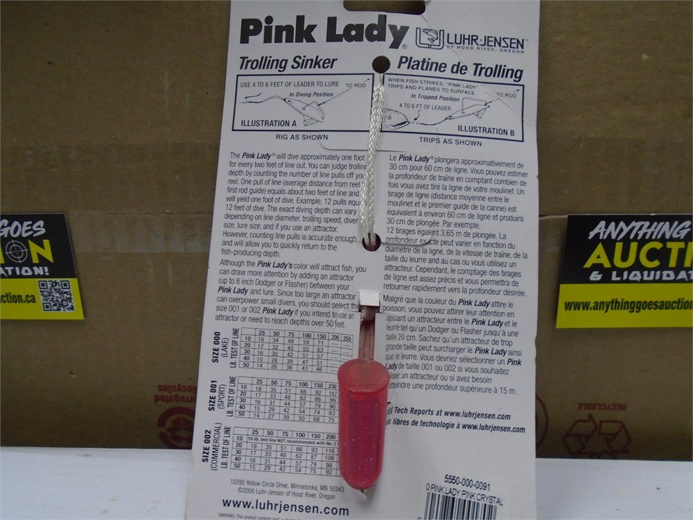 Anything Goes Auction - Luhr Jensen Pink Lady Diver 3-1/2 Pink Crystal -  FISHING LURE